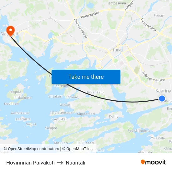 Hovirinnan Päiväkoti to Naantali map