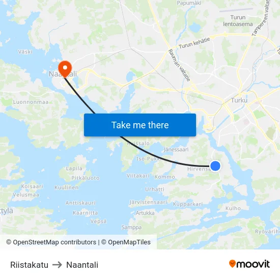 Riistakatu to Naantali map