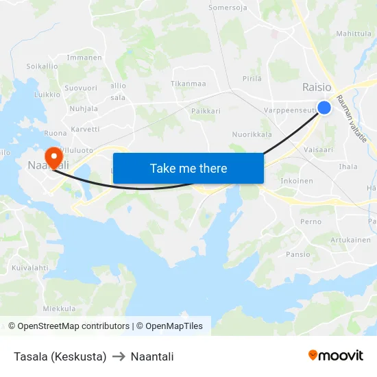 Tasala (Keskusta) to Naantali map