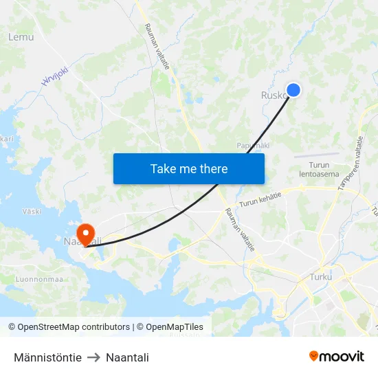 Männistöntie to Naantali map