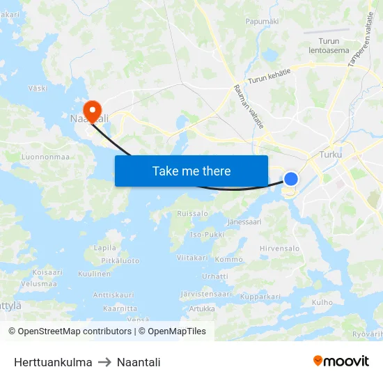 Herttuankulma to Naantali map