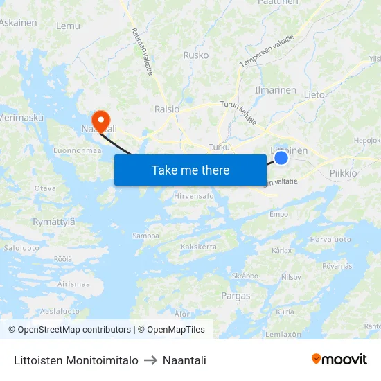 Littoisten Monitoimitalo to Naantali map