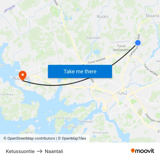 Ketussuontie to Naantali map