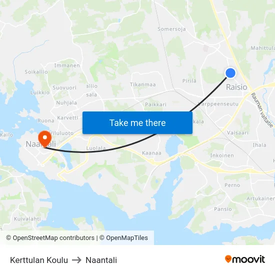 Kerttulan Koulu to Naantali map