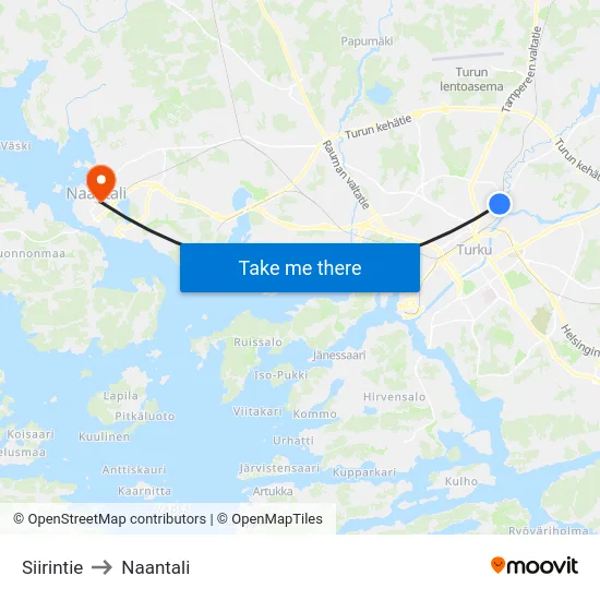 Siirintie to Naantali map