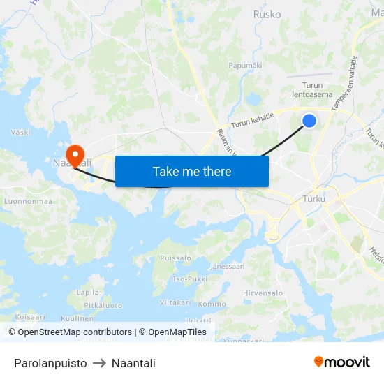 Parolanpuisto to Naantali map