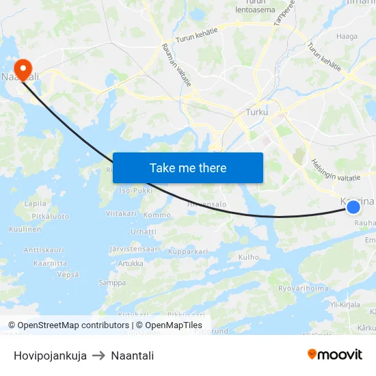 Hovipojankuja to Naantali map