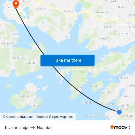 Kivikarinkuja to Naantali map