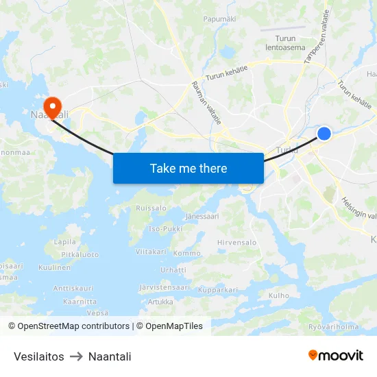 Vesilaitos to Naantali map