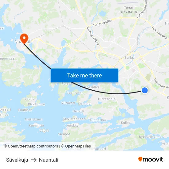 Sävelkuja to Naantali map