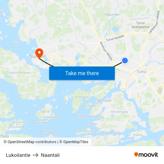Lukoilantie to Naantali map