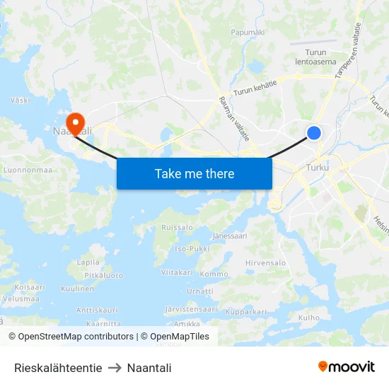 Rieskalähteentie to Naantali map