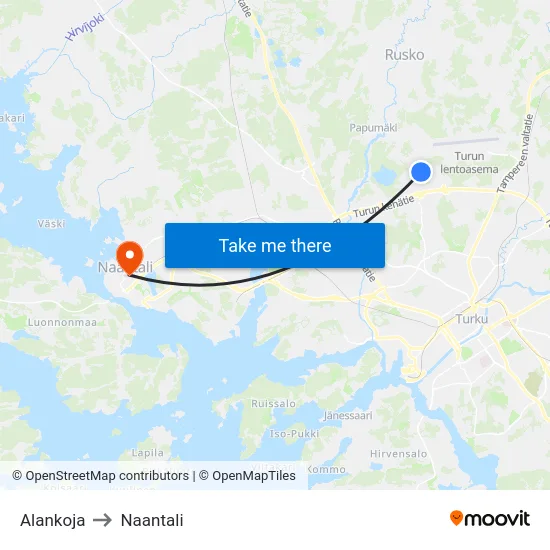 Alankoja to Naantali map