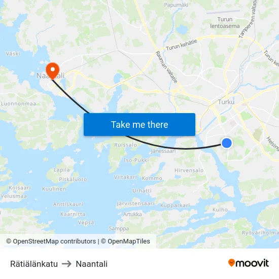 Rätiälänkatu to Naantali map