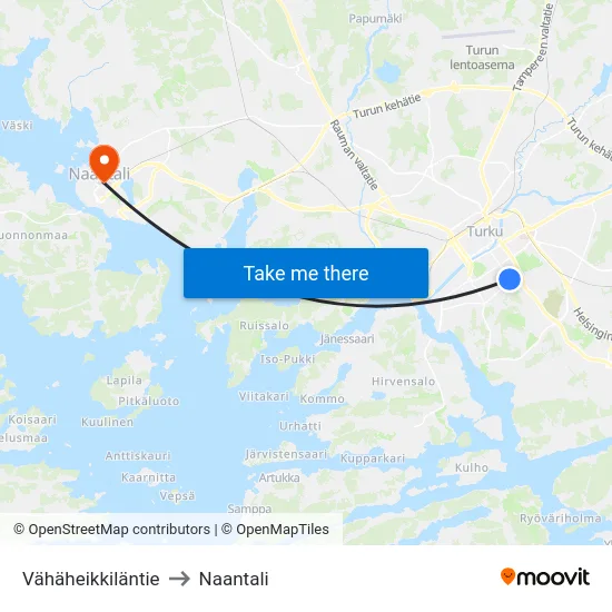 Vähäheikkiläntie to Naantali map