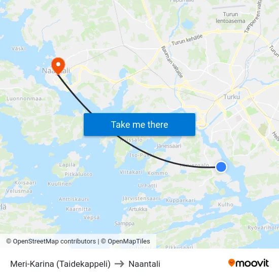 Meri-Karina (Taidekappeli) to Naantali map