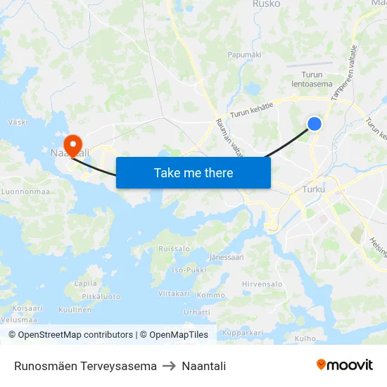 Runosmäen Terveysasema to Naantali map