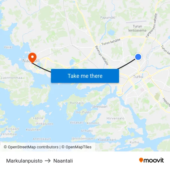 Markulanpuisto to Naantali map