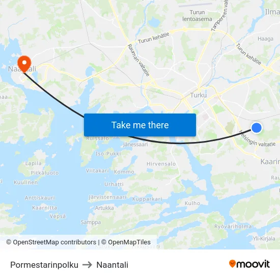 Pormestarinpolku to Naantali map
