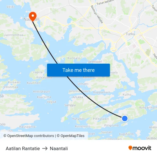 Aatilan Rantatie to Naantali map