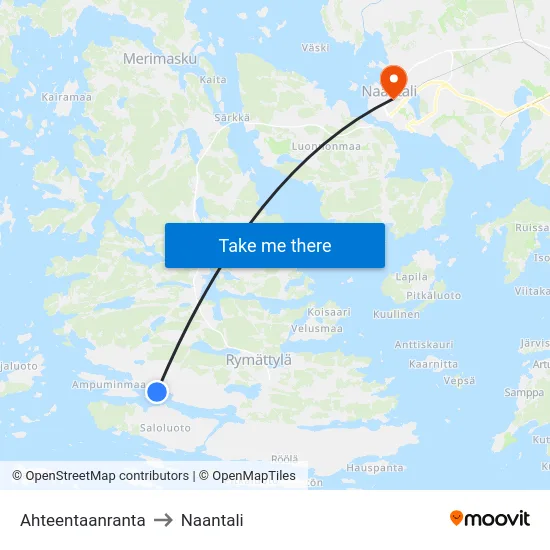 Ahteentaanranta to Naantali map