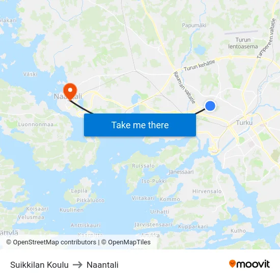 Suikkilan Koulu to Naantali map