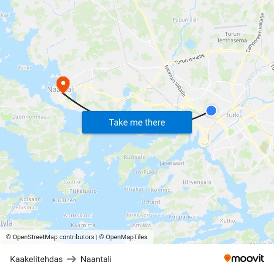 Kaakelitehdas to Naantali map