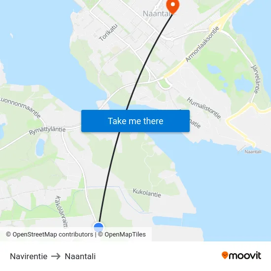 Navirentie to Naantali map