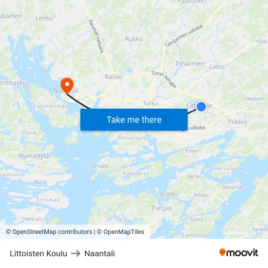Littoisten Koulu to Naantali map