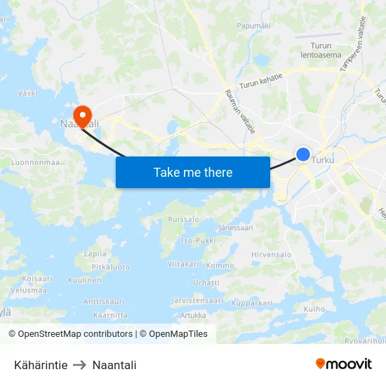 Kähärintie to Naantali map