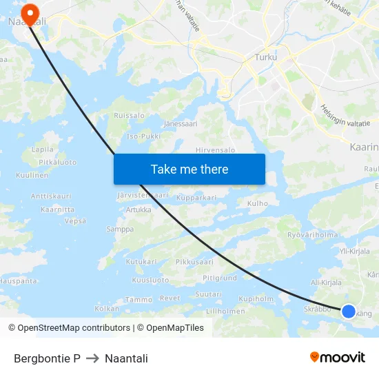 Bergbontie P to Naantali map