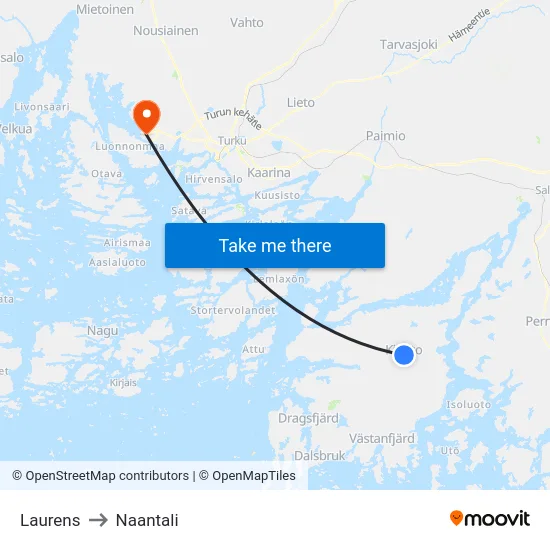 Laurens to Naantali map