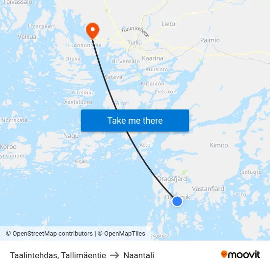 Taalintehdas, Tallimäentie to Naantali map