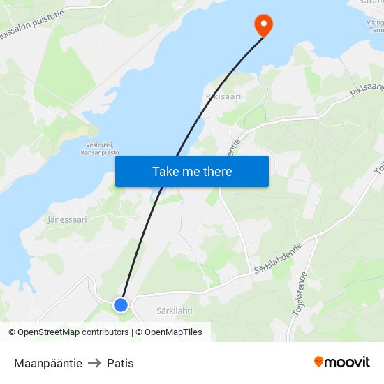 Maanpääntie to Patis map