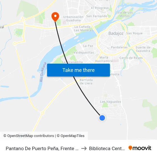 Pantano De Puerto Peña, Frente 63 to Biblioteca Central map