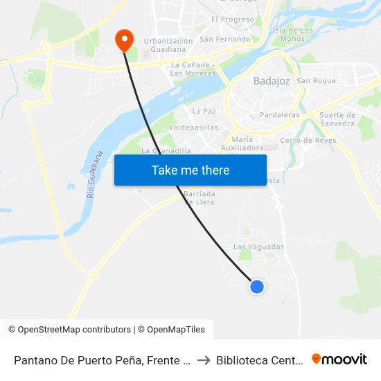 Pantano De Puerto Peña, Frente 33 to Biblioteca Central map