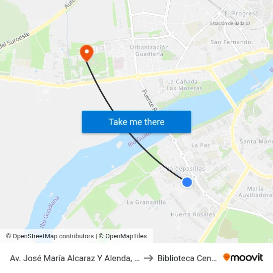 Av. José María Alcaraz Y Alenda, 147 to Biblioteca Central map