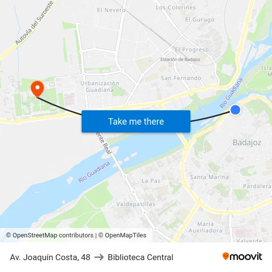 Av. Joaquín Costa, 48 to Biblioteca Central map