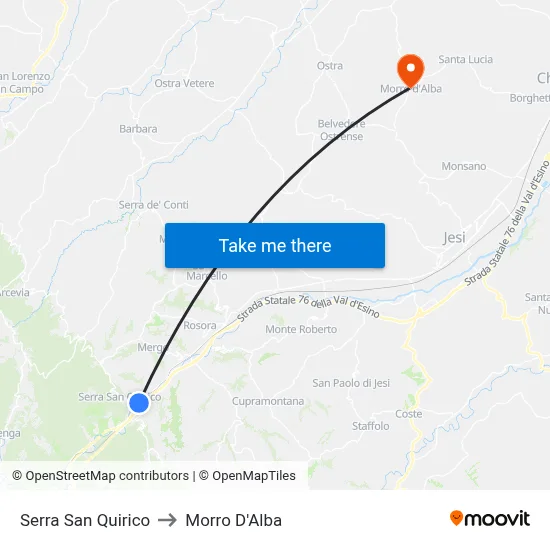 Serra San Quirico to Morro D'Alba map