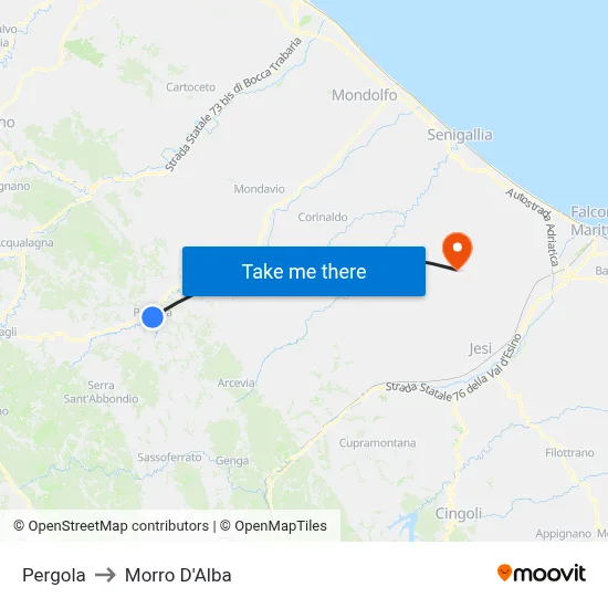 Pergola to Morro D'Alba map