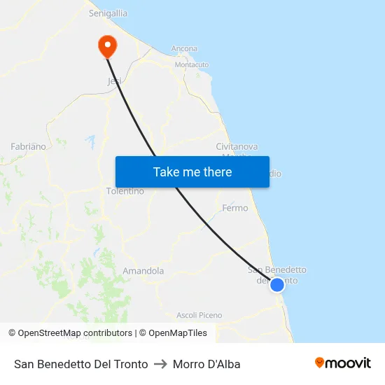 San Benedetto Del Tronto to Morro D'Alba map