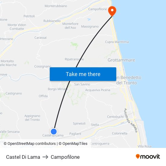 Castel Di Lama to Campofilone map