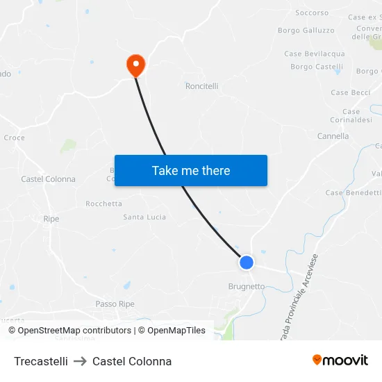 Trecastelli to Castel Colonna map