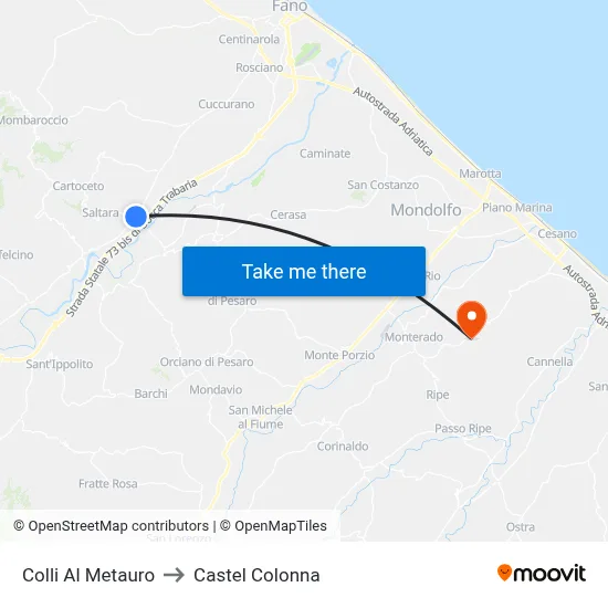 Colli Al Metauro to Castel Colonna map