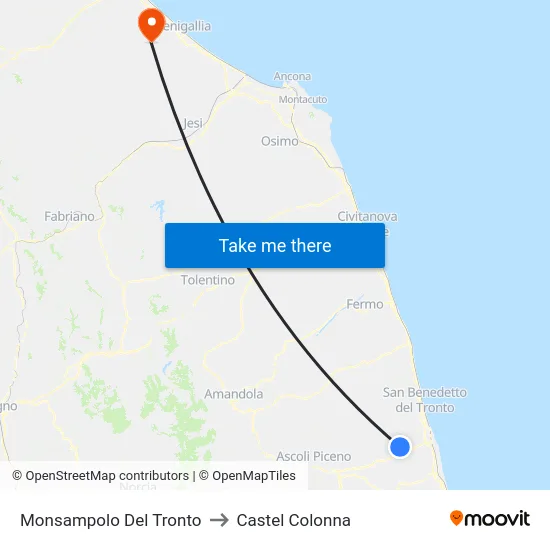 Monsampolo Del Tronto to Castel Colonna map