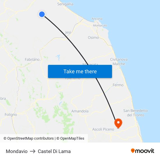 Mondavio to Castel Di Lama map