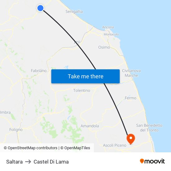 Saltara to Castel Di Lama map