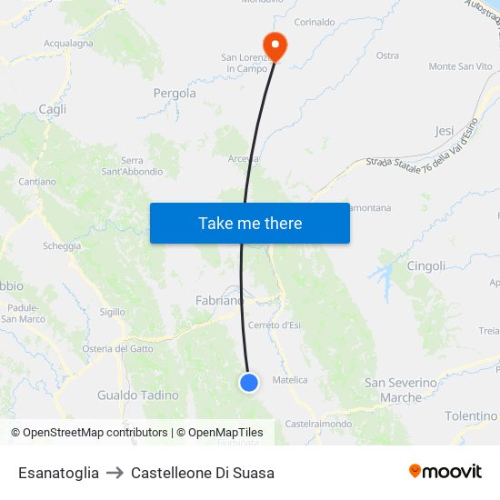 Esanatoglia to Castelleone Di Suasa map