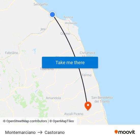 Montemarciano to Castorano map