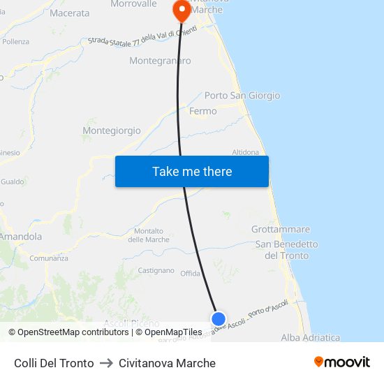 Colli Del Tronto to Civitanova Marche map